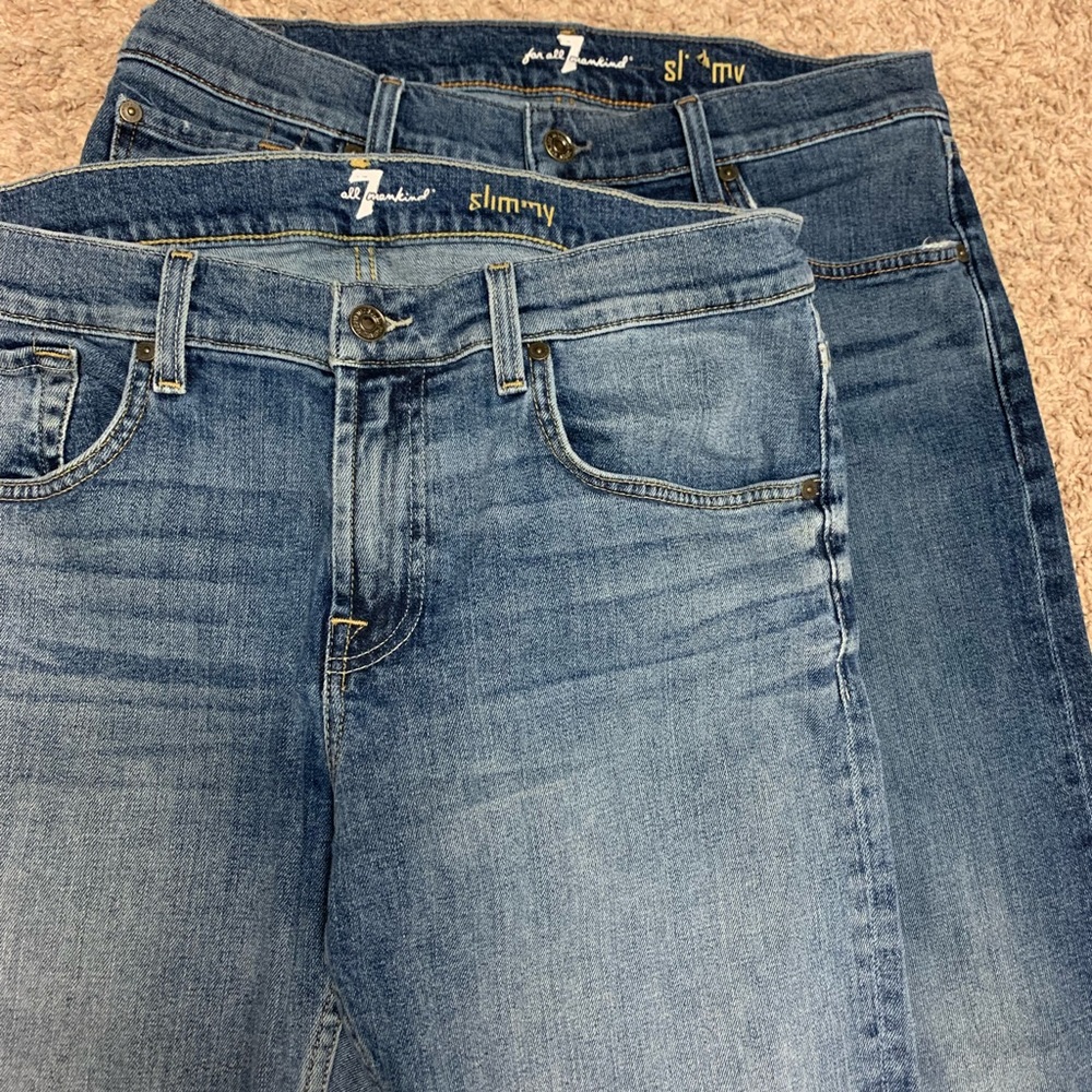 BUNDLE 2 Men’s 7 FAM Slimmy Jeans one inseam 33”, the other inseam 30”